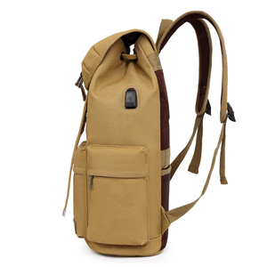 <strong>Custom</strong> Logo Vintage Classic <strong>Canvas</strong> <strong>Backpack</strong> Anti-theft Drawstring School Bags Men <strong>Backpacks</strong> - Product Image 3