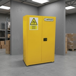 Armoire de sécurité double porte en acier jaune pour le stockage de produits chimiques inflammables, usage commercial, laboratoire, entrepôt, personnalisable, Selangor - Product Image 1