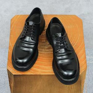 High Quality Luxury Custom-made Genuine Leather Top Grade Cowhide Round-<b>toe</b> Casual <b>Shoes</b> Classic Style Men's Leather <b>Shoes</b> - Product Image 6