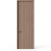 Porte intérieure écologique en bois mélaminé, silencieuse, à fermeture douce, moderne, pré-montée, sans peinture, aspect grain de bois, pour chambre de villa