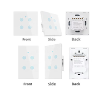 Sakelar Lampu Wifi DUOMEI Tuya Smart Life 3 Gang Warna Hitam Sakelar Sentuh Pintar Warna Putih Emas