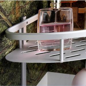 Estante de esquina para baño Chengming de aluminio, de 2 niveles, montado en la pared, estante de almacenamiento duradero para baños - Product Image 2