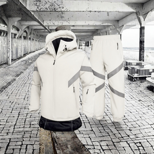 White Label Apparel Men's Breathable Winter Thermal Waterproof Zipper Long-Sleeve Hooded <b>Top</b> Pants Casual Sports 2-Piece Set - Product Image 3