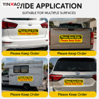 Pegatinas Resistentes a los Rayos UV Yingao, Pegatina de PVC Yingao Personalizada, Resistente al Agua, para Ventana Trasera de Coche, Camioneta, Furgoneta, Aviso de Advertencia