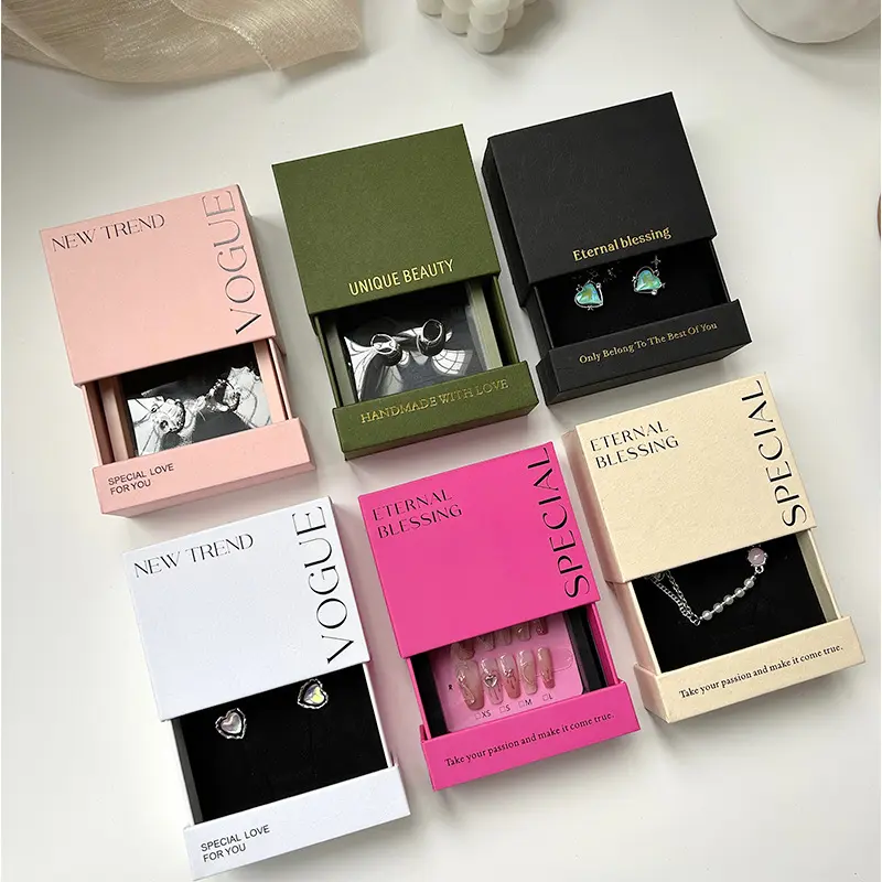 Mode Schublade Stil Schmuck Verpackung Box Halskette Ohrring Armbänder Fall Antioxidant Suspension Boxen caja joyeria