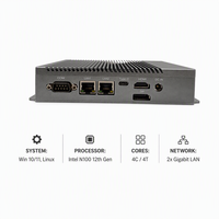PC industriel sans ventilateur basse consommation Intel N100 12e génération DDR4 SODIMM double LAN HDMI DP Type-C Win11 Linux pour l'automatisation des points de vente