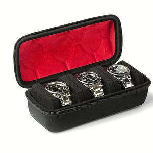 Étui de rangement pour montres personnalisé, en cuir de luxe, avec fermeture éclair, pour le sport, sacs de présentation portables pour montres, boîtes et étuis de rangement pour montres - Product Image 1