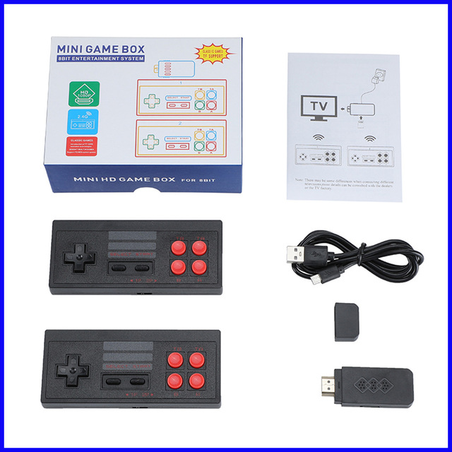Mini Games Box 8bit Entertainment System 4K HD TV Output Wireless 2.4g Video Game Consoles 818 Retro Mini Games Stick Y-1U