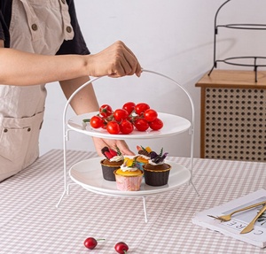 Dessert Cupcake-Vorführregal Teeparty Serviertablett Halter Buffet 2 Stufen Metall-Dessert-Tellerständer - Product Image 6