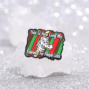 Elegante broche de Metal de cebra de dibujos animados Pin 'Esta es mi mayor tolerancia para la humanidad' Accesorio de ropa de moda Graduación - Product Image 6