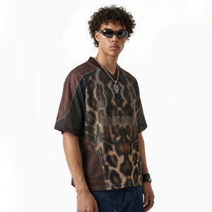 Maglia da Calcio 2026 <span class=keywords><strong>Serie</strong></span> USA-Canada-Messico WEST COAST in Rete con Scollo a V Stampa Leopardata Numero 77 - Top Sportivo Estivo Streetwear Gotico - Product Image 5