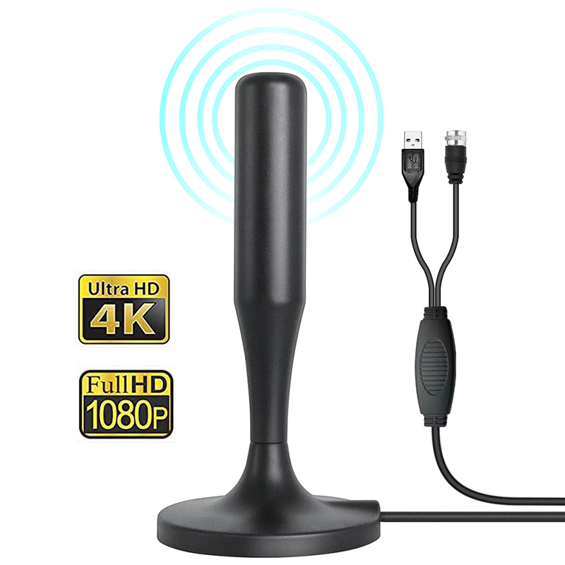 Antena de TV de canal libre, sintonizador de TV Digital HD portátil para interior, USB/DVB-T2