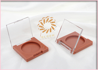 Boîtier compact carré vide en plastique transparent avec couvercle, personnalisable avec logo, pour fard à paupières, blush et illuminateur