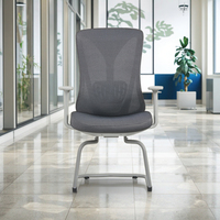 Chaise de bureau moderne sans roulettes, réglable en hauteur, avec accoudoirs en tissu, structure en alliage d'aluminium et plastique, idéale pour salle de réunion de luxe