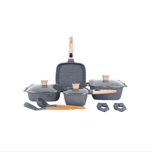 MGC Professional Design Clássico Atacado Amarelo Granito Pedra Cozinhar Panelas com Punho De Plástico Panelas Set Metal Material - Product Image 4
