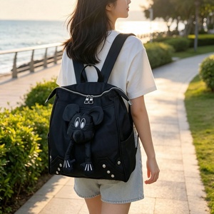 Cute Cartoon Doll Character Nylon <b>Backpack</b> With Zipper Closure And Soft Handle Genuine leather <b>backpack</b> for teen - Product Image 2