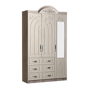 Armadio in <span class=keywords><strong>PVC</strong></span> di Foshan con 3 Ante in Truciolato, Design con 3 Porte e Cassetti, Colori Personalizzabili, Mobile Contenitore - Product Image 1