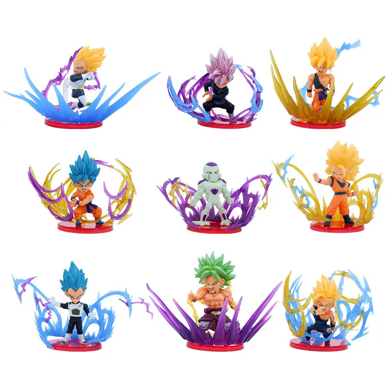 Animasi Jepang 9 buah/set tokoh aksi dbz PVC figur aksi Anime Model mainan figur Aksi