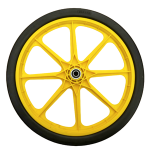 Roues plates sans chambre à air OEM de 20 pouces, roulements à billes, mousse PU durable, rayons en plastique, capacité de charge de 100 kg pour chariots utilitaires de jardin, neuf d'usine - Product Image 1