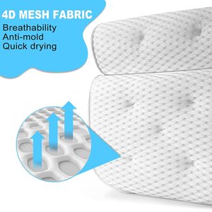 Coussin de bain carré blanc moderne et écologique avec ventouses antidérapantes, repose-<span class=keywords><strong>tête</strong></span> de spa en maille 4D douce pour <span class=keywords><strong>baignoire</strong></span> - Product Image 3
