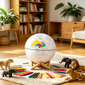 Globo Terráqueo Musical <span class=keywords><strong>de</strong></span> Plástico LED <span class=keywords><strong>de</strong></span> 14.2cm/5.6" para Colorear, con Base <span class=keywords><strong>de</strong></span> Madera, para Dibujar y Borrar, Luz Nocturna Educativa, Caja <span class=keywords><strong>de</strong></span> Regalo para Niños - Product Image 6