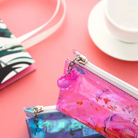 Étui à crayons personnalisé créatif en PVC transparent avec paillettes et sable mouvant, fournitures scolaires colorées pour enfants, sans danger pour les aliments, pour l'utilisation des enfants