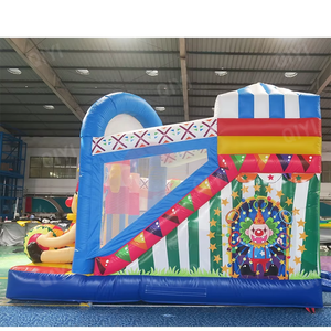 Château gonflable commercial sur le thème du cirque pour la maison pleine d'entrain d'enfants avec la combinaison de glissière pour le jeu extérieur - Product Image 5