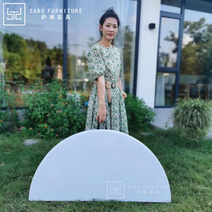 Tavolo da Pranzo Rotondo Pieghevole da Esterno in Plastica HDPE e Sedie per Eventi e Hotel con Gambe in Ferro e Metallo Tavoli Pieghevoli da Giardino e Picnic da 8ft e 6ft - Product Image 6