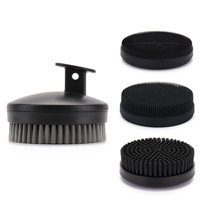 Juego de cepillos de silicona 4 <span class=keywords><strong>en</strong></span> 1 para baño y ducha, cepillo exfoliante de silicona con 4 cabezales reemplazables para una limpieza profunda y masaje. - Product Image 1