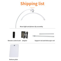 Lampe de beauté LED incurvée de 24 pouces pour le soin des yeux, en forme de U, demi-lune, pour le nail art, les extensions de cils, les tatouages et le travail des sourcils