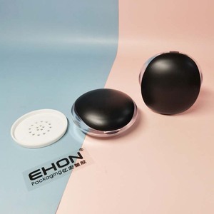 Usine personnalisé ovale noir flip couvercle base transparente étui à poudre cosmétique pour le maquillage pot de poudre en vrac de votre logo - Product Image 4