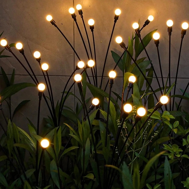 IP65 Waterproof Outdoor LED Firefly Lamp Solar & Wind-Powered Garden Light Durable Plastic Christmas Decorations