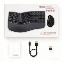 Clavier ergonomique sans fil avec repose-poignets incurvé, batterie rechargeable, étanche, pour ordinateur Windows et Mac OS