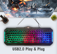 Clavier de jeu à membrane rétroéclairé 7 couleurs Clavier RGB pour joueurs