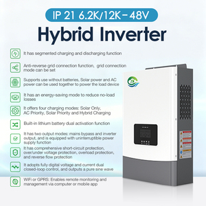 Inversor <span class=keywords><strong>Solar</strong></span> Híbrido de 12v/24v/48v a 110v/220v 6000w con Doble Salida, Fuera de la Red, para Hogar/Oficina/Hotel - Product Image 2