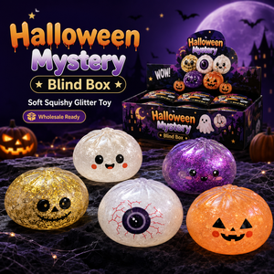 Caja Misteriosa de Halloween: Juguete Blandito de Puré Brillante, Calabaza Espeluznante, Calavera y Ojo, Juguetes Antiestrés para Niños - Product Image 4
