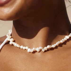 Gargantilla de perlas naturales de agua dulce delicadas para mujer, collar clásico hecho a mano con cuentas de perlas genuinas para mamá, joyería - Product Image 4