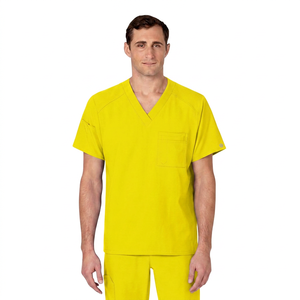 Haut de blouse médicale vert à col en V pour homme, en coton et polyester tissé, uniforme d'hôpital - Product Image 6