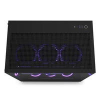 Boîtier de jeu PC H9 Flow Black RGB Mid Tower-Haut débit d'air, verre trempé, prise en charge ATX/MATX
