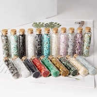21 sortes de pierres précieuses écrasées, bouteille en verre de pierre, cristal de guérison naturel, Quartz, gravier, Mini bouteille en verre de souhait