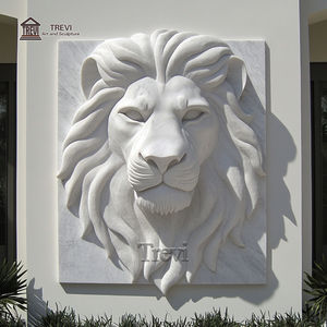 Sculpture d'animal <span class=keywords><strong>en</strong></span> <span class=keywords><strong>pierre</strong></span> naturelle décorative murale <span class=keywords><strong>Statue</strong></span> <span class=keywords><strong>de</strong></span> tête <span class=keywords><strong>de</strong></span> <span class=keywords><strong>lion</strong></span> <span class=keywords><strong>en</strong></span> marbre à vendre - Product Image 2
