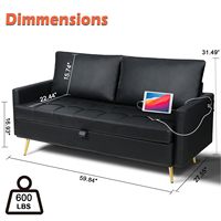 Kleine Liebe Sitz Sofas Bett für Schlafzimmer Wohnzimmer Büro Wohnheim Leder Loves eat Sofa Couch mit Lagerung 2 USB-Ladeans chlüsse