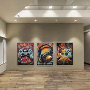 Affiche Toile Art Mural Gaming « Colorful Punk Gamer Controller » Style Pop Art Graffiti pour Décoration d'Intérieur - Product Image 1