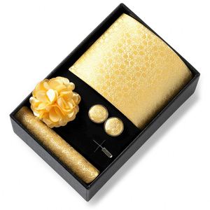 Ensemble de cravates de luxe pour homme FX – Cravate, pochette, broches et boutons de manchette – Coffret cadeau pour occasions décontractées et fêtes – Styles variés – Cravate avec boîte - Product Image 3