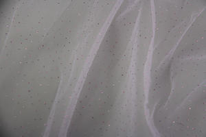 Tela de encaje de malla para vestido de novia y <span class=keywords><strong>baile</strong></span>, 100% nailon, brillante, dorado, brillante, con pegamento, polvo, tul, gran oferta - Product Image 4