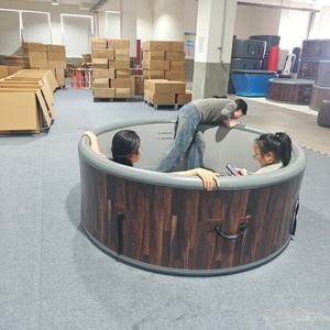 <span class=keywords><strong>Spa</strong></span> <span class=keywords><strong>gonflable</strong></span> personnalisé, jacuzzi rond, 4-6 personnes, taille familiale, bain à remous avec pompe, extérieur - Product Image 3