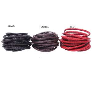 Handmade Leather Cowhide <b>Ropes</b> 5 mm Brown Round Genuine Braided Leather Cord Bolo Tie Cording Woven Leather Cord for <b>Bracelet</b> - Product Image 3