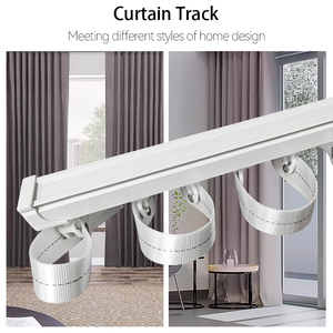 Iksun Window Curtain Poles Profile Aluminum Curtain Tracks with S Fold Curtain Tape - Product Image 2