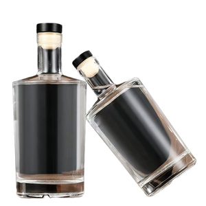 Botella de Vidrio Vacía de Alta Claridad con Tapón de Corcho Negro de 750ml para Whisky, Ginebra, Vodka, Brandy, <span class=keywords><strong>Ron</strong></span> y Licores - Product Image 5