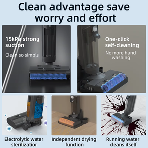 Aspirateur sans fil rechargeable avec moteur sans balais, filtration HEPA, assistant vocal, humide/sec, pour sols durs <span class=keywords><strong>à</strong></span> la maison et <span class=keywords><strong>à</strong></span> l'hôtel - Product Image 5